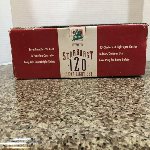 Vintage Starburst Christmas Light Set Clear 15 Clusters Pinwheels 1995 - Picture 10 of 13